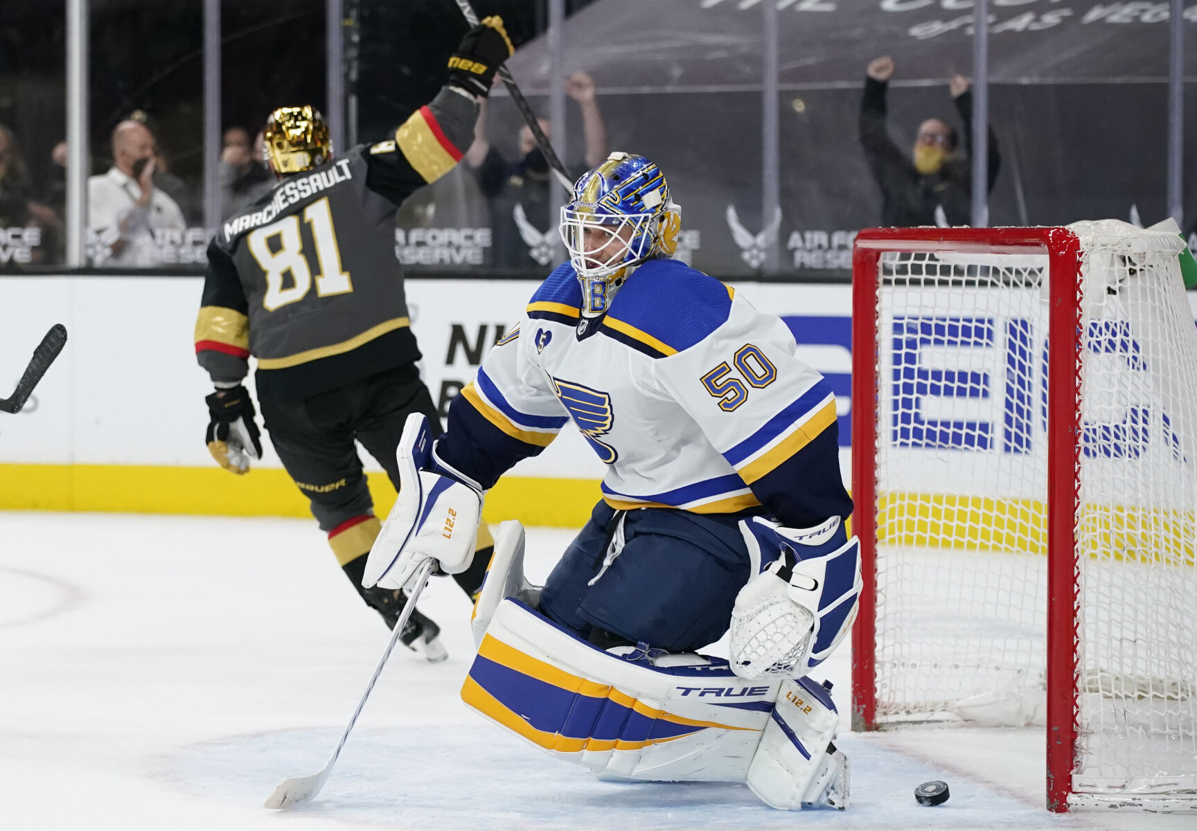 APTOPIX Blues Golden Knights Hockey